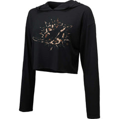 Miami Dolphins Majestic Threads Women's Leopard Cropped Pullover Hoodie | NFL New