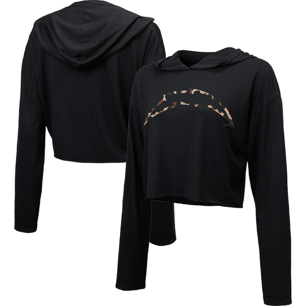 Los Angeles Chargers Majestic Threads Women's Leopard Cropped Pullover Hoodie | NFL Hot