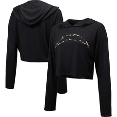 Los Angeles Chargers Majestic Threads Women's Leopard Cropped Pullover Hoodie | NFL Hot