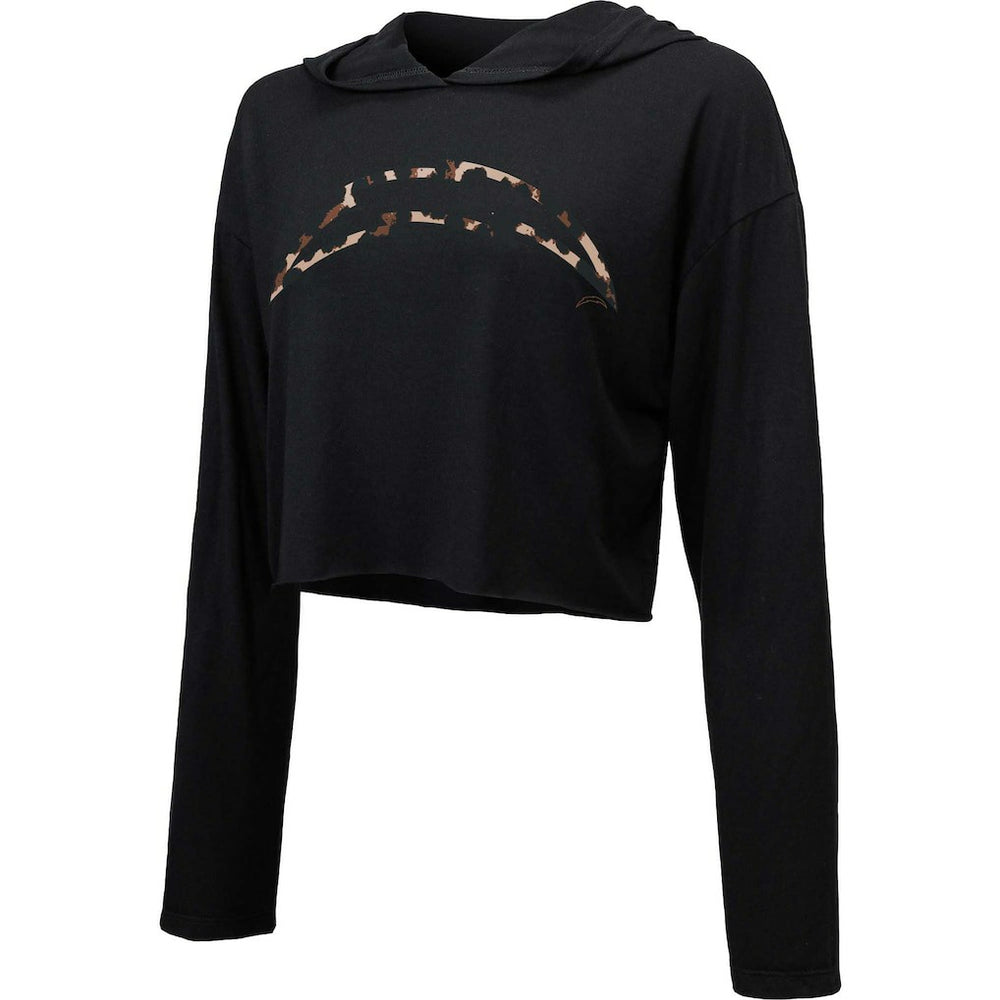 Los Angeles Chargers Majestic Threads Women's Leopard Cropped Pullover Hoodie | NFL Hot