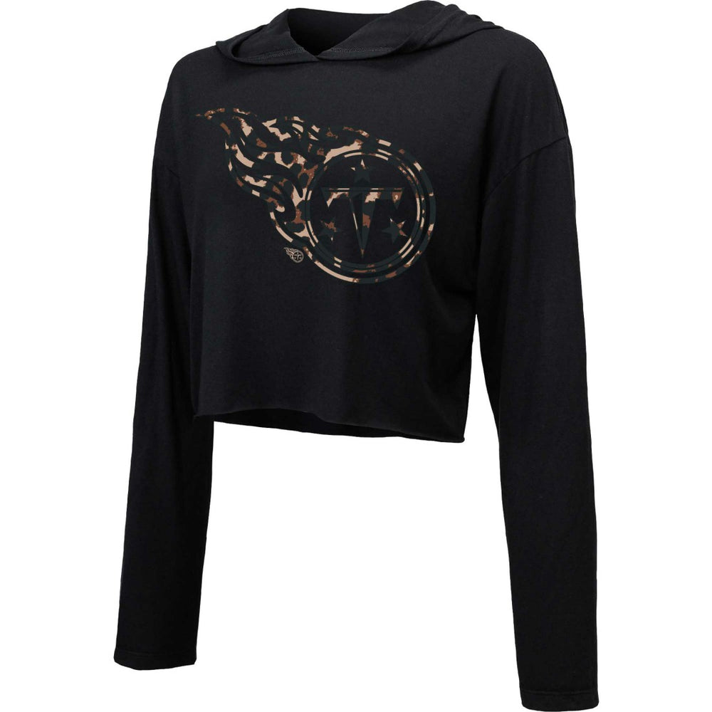 Tennessee Titans Majestic Threads Women's Leopard Cropped Pullover Hoodie | NFL Hot