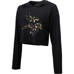 Minnesota Vikings Majestic Threads Women's Leopard Cropped Pullover Hoodie | NFL Sale