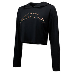 Los Angeles Chargers Justin Herbert  Majestic Threads Women's Leopard Player Name & Number Long Sleeve Cropped Hoodie | NFL New