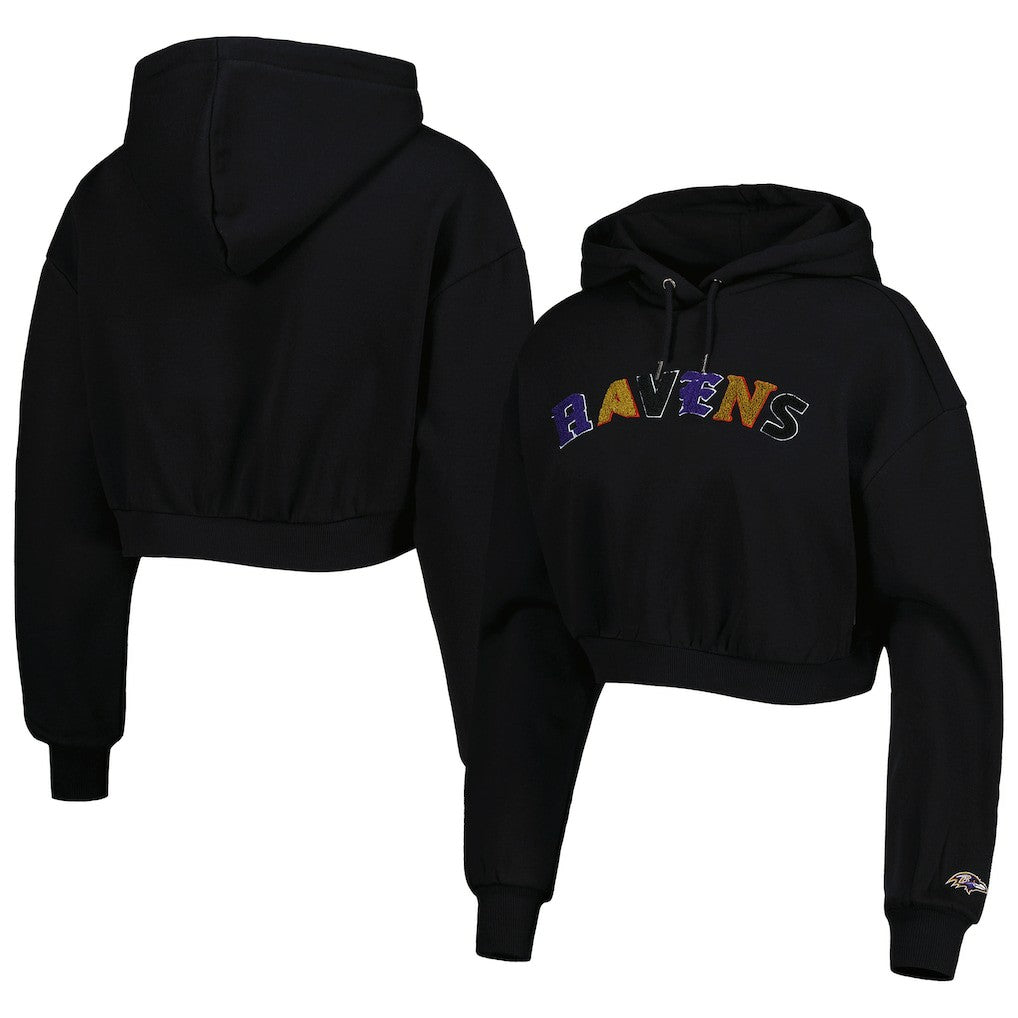 Baltimore Ravens The Wild Collective Women's Cropped Pullover Hoodie | NFL Online