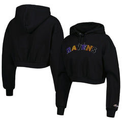 Baltimore Ravens The Wild Collective Women's Cropped Pullover Hoodie | NFL Online