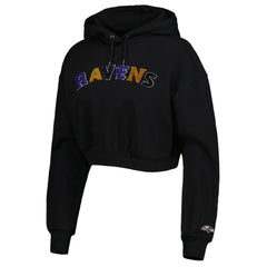 Baltimore Ravens The Wild Collective Women's Cropped Pullover Hoodie | NFL Online