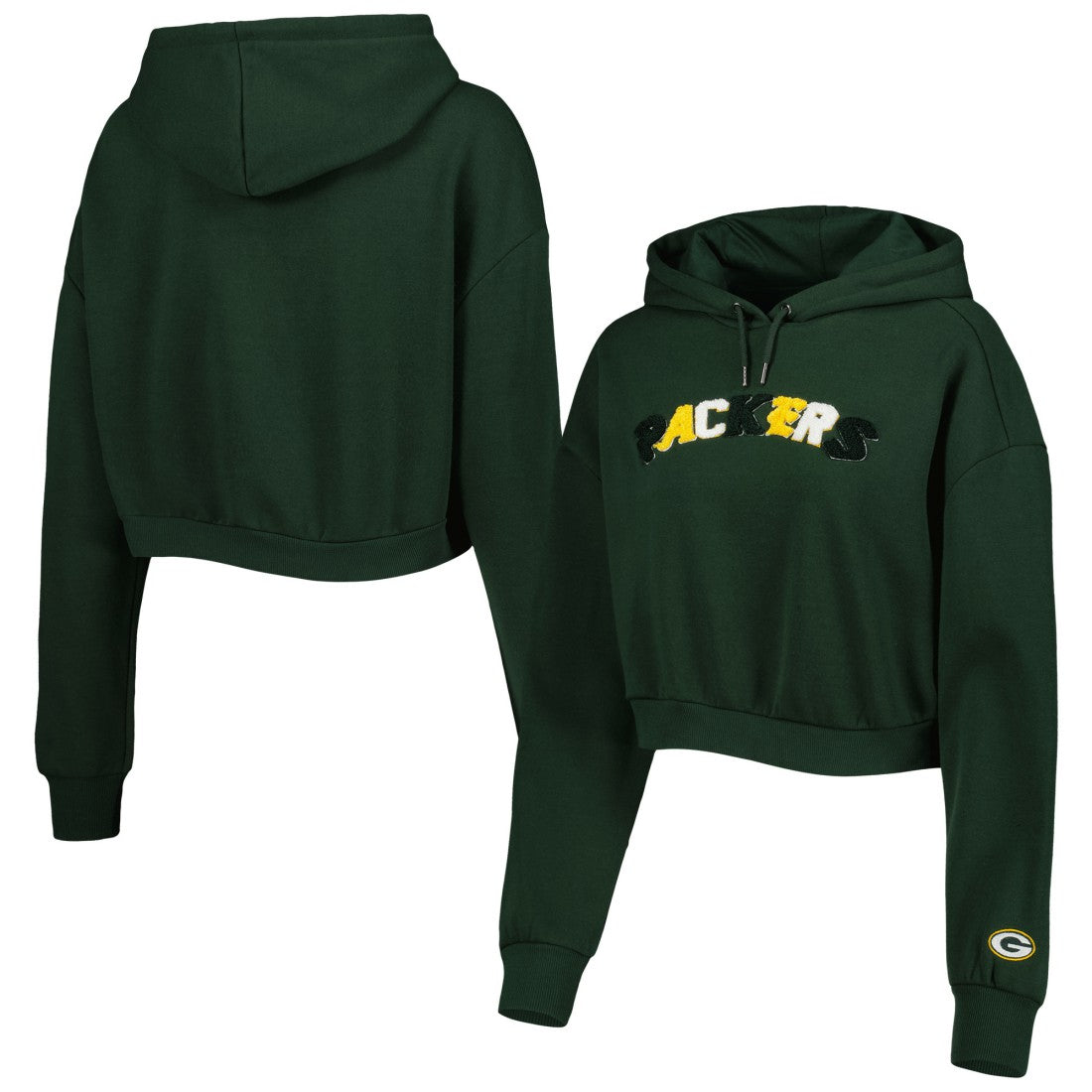 Green Bay Packers The Wild Collective Women's Cropped Pullover Hoodie | NFL Outlet