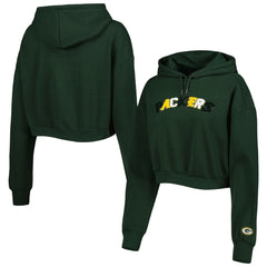 Green Bay Packers The Wild Collective Women's Cropped Pullover Hoodie | NFL Outlet