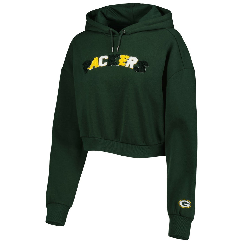 Green Bay Packers The Wild Collective Women's Cropped Pullover Hoodie | NFL Outlet