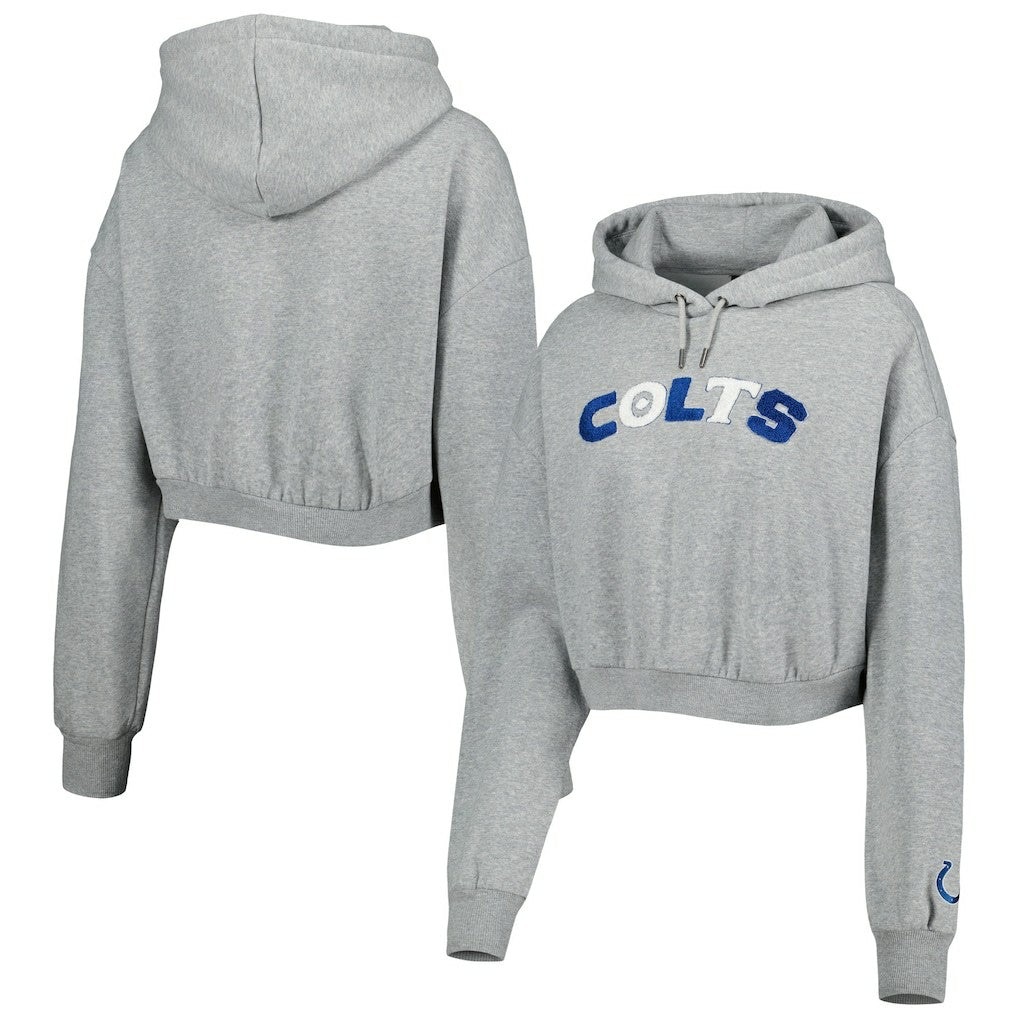 Indianapolis Colts The Wild Collective Women's Cropped Pullover Hoodie | NFL Hot