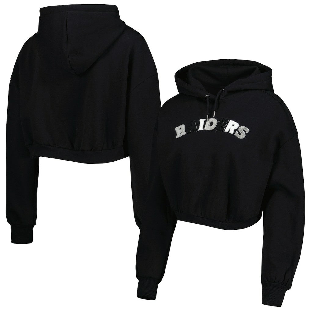 Las Vegas Raiders The Wild Collective Women's Cropped Pullover Hoodie | NFL Sale