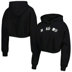 Las Vegas Raiders The Wild Collective Women's Cropped Pullover Hoodie | NFL Sale