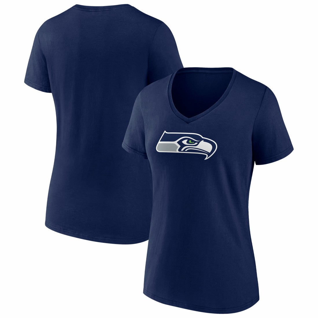 Seattle Seahawks Women's Icon Primary Logo V-Neck T-Shirt | NFL Discount
