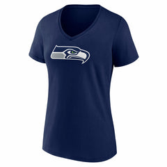 Seattle Seahawks Women's Icon Primary Logo V-Neck T-Shirt | NFL Discount