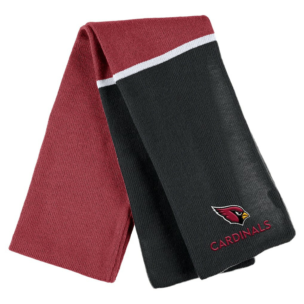 Arizona Cardinals WEAR by Erin Andrews Women's Colorblock Cuffed Knit Hat with Pom and Scarf Set | NFL Discount