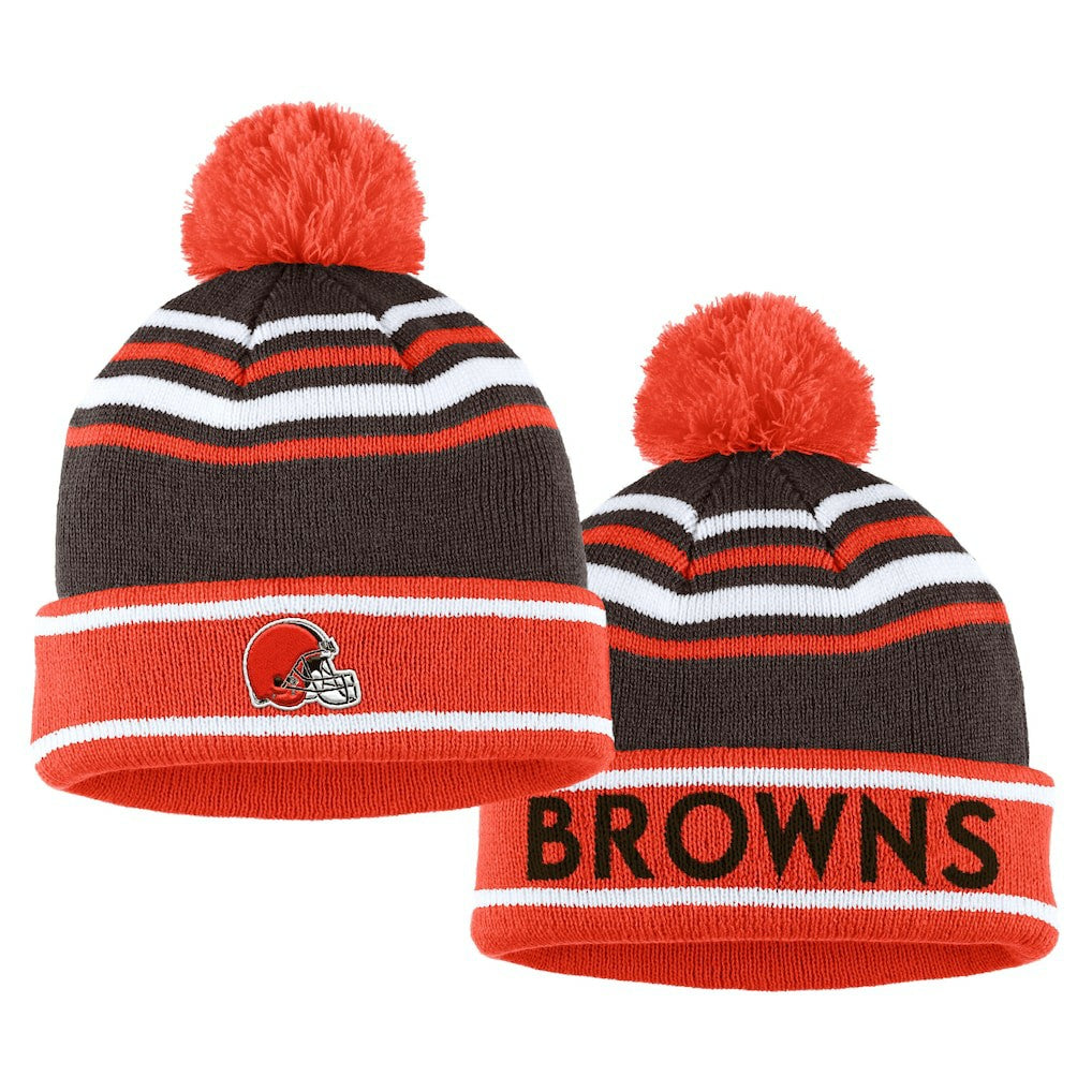 Cleveland Browns WEAR by Erin Andrews Women's Colorblock Cuffed Knit Hat with Pom and Scarf Set | NFL On sale