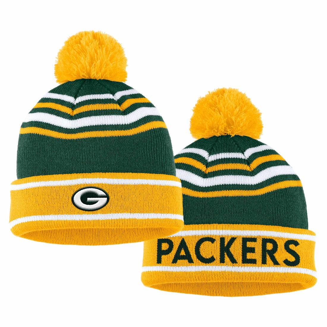 Green Bay Packers WEAR by Erin Andrews Women's Colorblock Cuffed Knit Hat with Pom and Scarf Set | NFL Online
