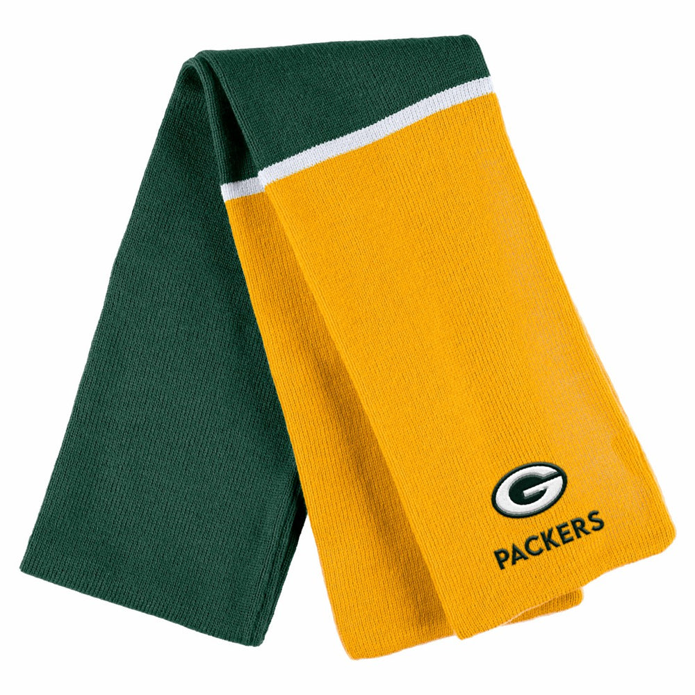 Green Bay Packers WEAR by Erin Andrews Women's Colorblock Cuffed Knit Hat with Pom and Scarf Set | NFL Online