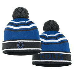 Indianapolis Colts WEAR by Erin Andrews Women's Colorblock Cuffed Knit Hat with Pom and Scarf Set | NFL Sale