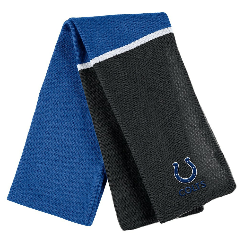 Indianapolis Colts WEAR by Erin Andrews Women's Colorblock Cuffed Knit Hat with Pom and Scarf Set | NFL Sale