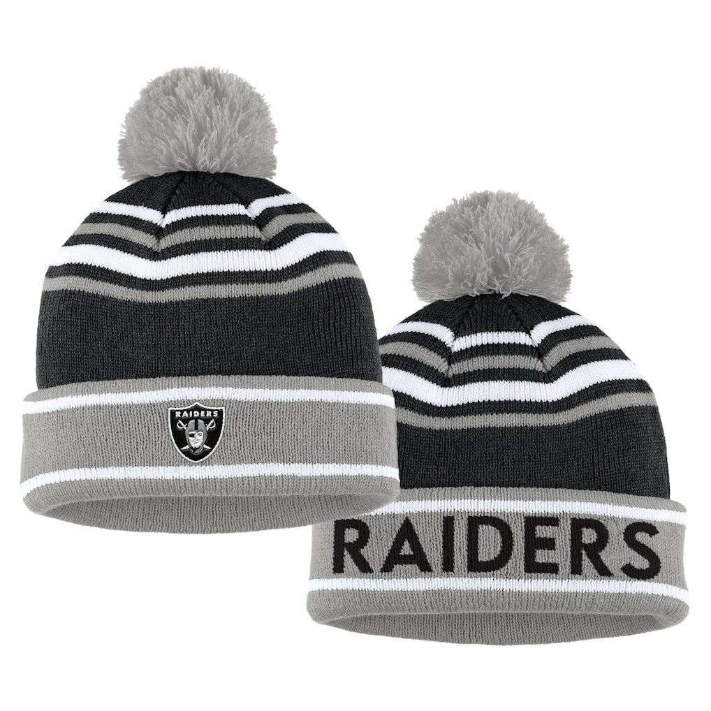 Las Vegas Raiders WEAR by Erin Andrews Women's Colorblock Cuffed Knit Hat with Pom and Scarf Set | NFL Near me