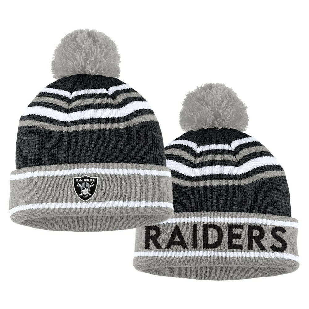 Las Vegas Raiders WEAR by Erin Andrews Women's Colorblock Cuffed Knit Hat with Pom and Scarf Set | NFL Near me