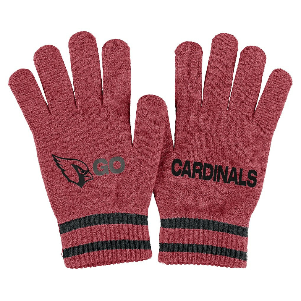 Arizona Cardinals WEAR by Erin Andrews Women's Double Jacquard Cuffed Knit Hat with Pom and Gloves Set | NFL Hot