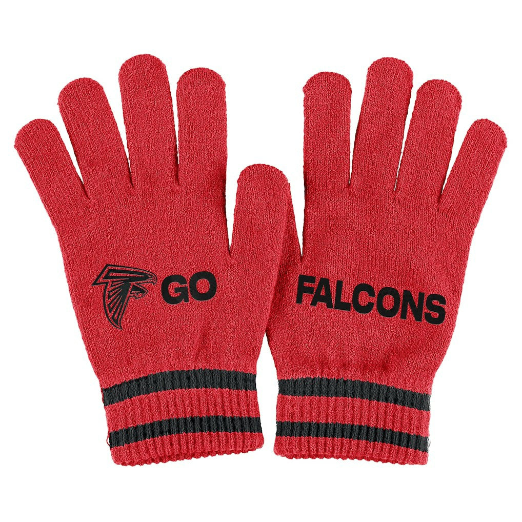 Atlanta Falcons WEAR by Erin Andrews Women's Double Jacquard Cuffed Knit Hat with Pom and Gloves Set | NFL Hot
