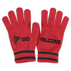 Atlanta Falcons WEAR by Erin Andrews Women's Double Jacquard Cuffed Knit Hat with Pom and Gloves Set | NFL Hot