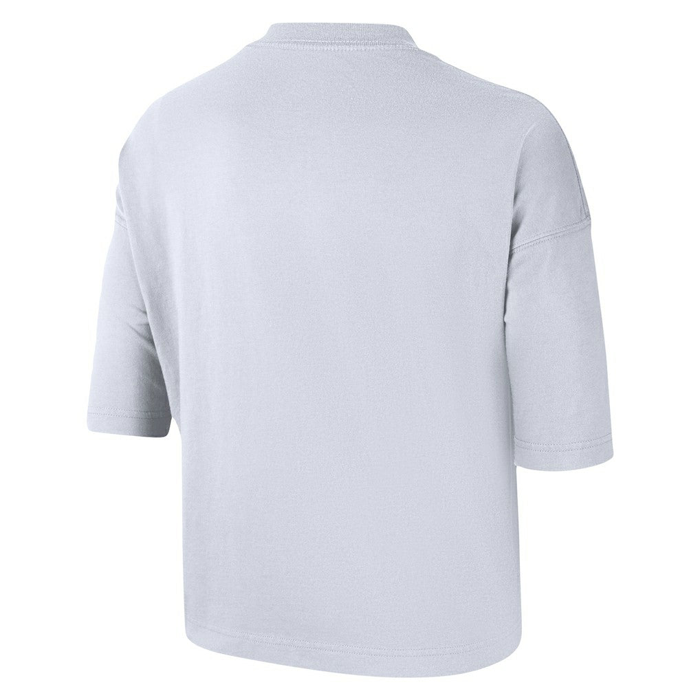 White Brooklyn Nets Women's Essential Boxy T-Shirt | NBA