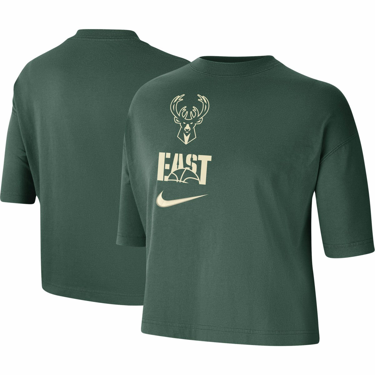 Hunter Green Milwaukee Bucks Women's Essential Boxy T-Shirt | NBA