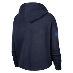 Navy Dallas Mavericks Women's Split Flip Courtside Cropped Pullover Hoodie sale | NBA