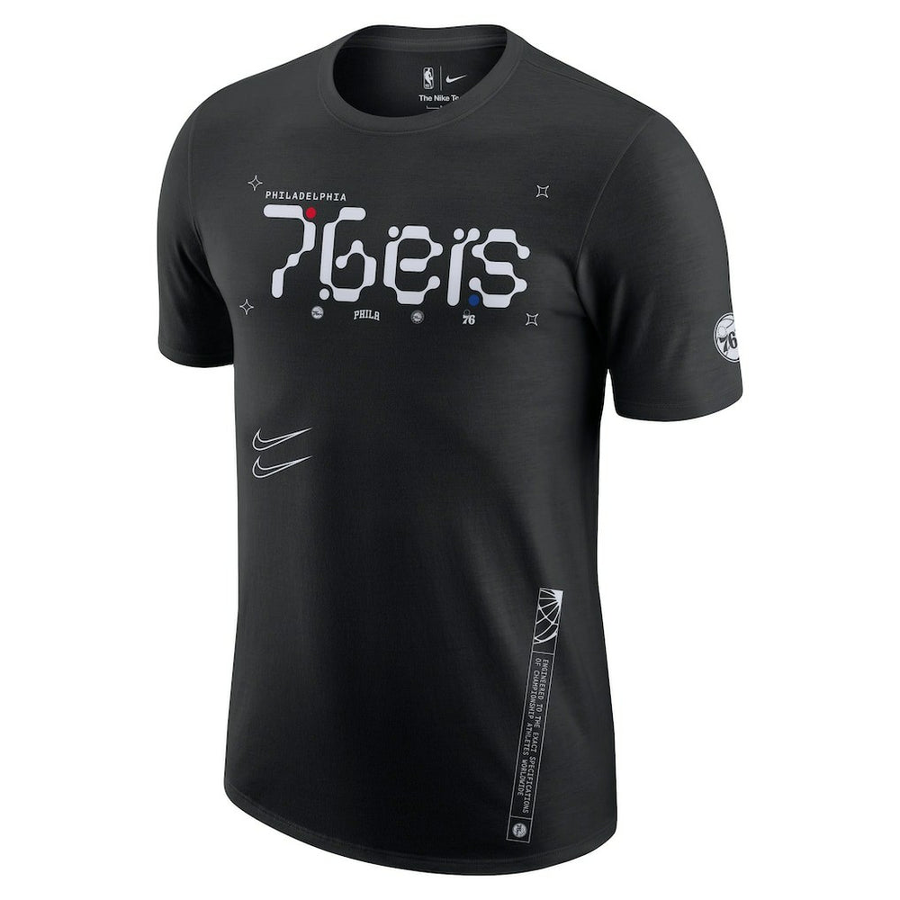 Black Philadelphia 76ers Courtside Air Traffic Control Max90 T-Shirt | NBA