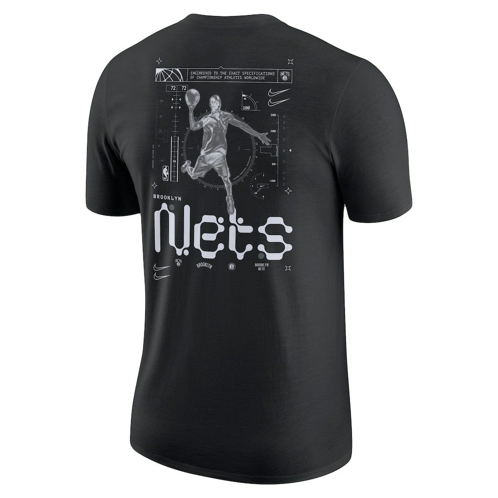 Black Brooklyn Nets Courtside Air Traffic Control Max90 T-Shirt | NBA