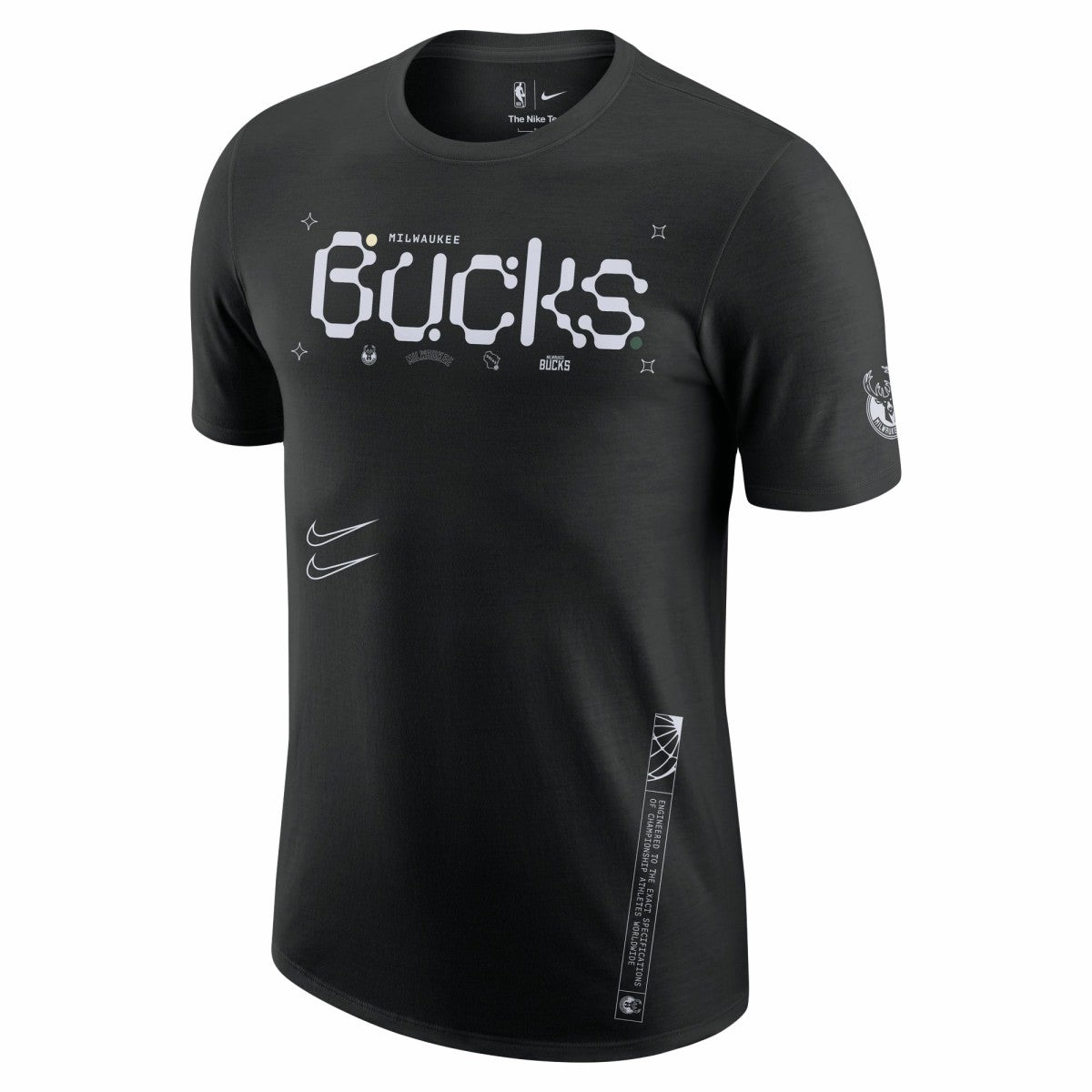 Black Milwaukee Bucks Courtside Air Traffic Control Max90 T-Shirt | NBA