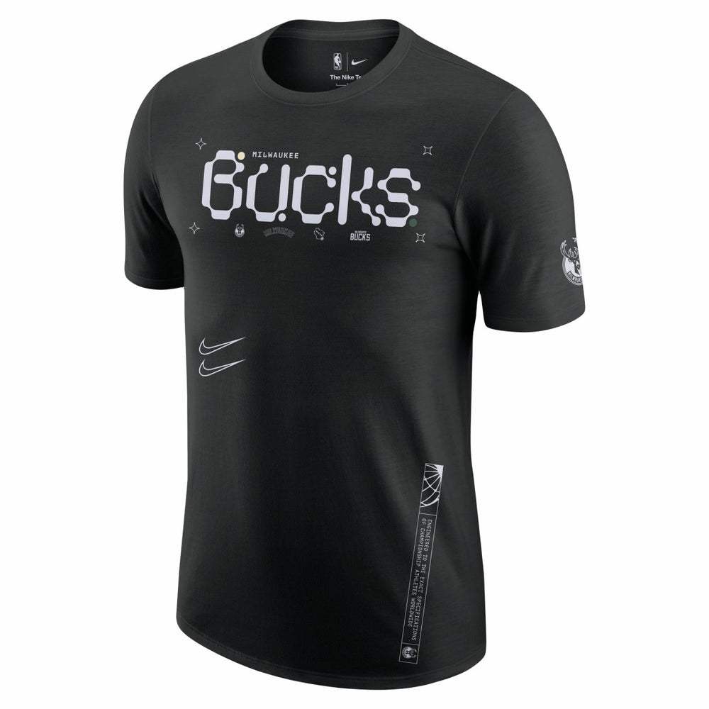 Black Milwaukee Bucks Courtside Air Traffic Control Max90 T-Shirt | NBA
