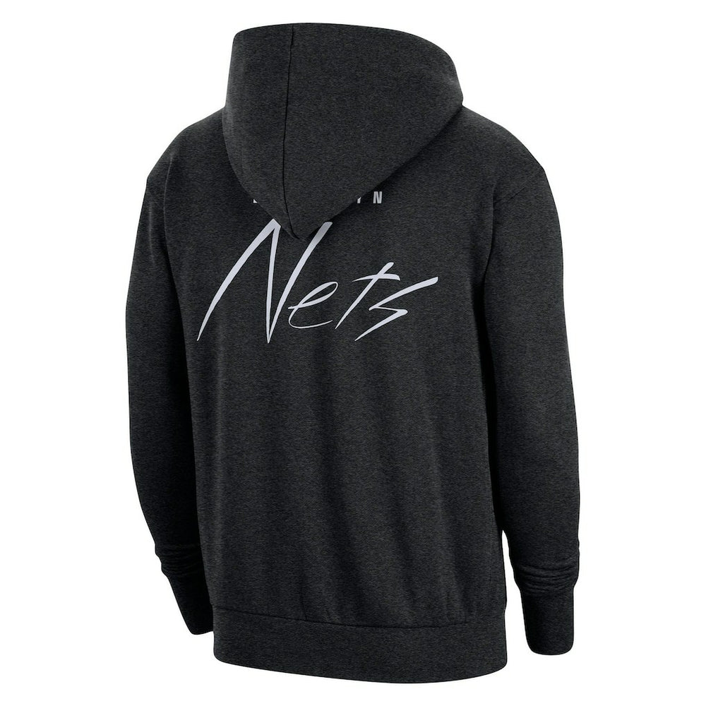Heather Black Brooklyn Nets Courtside Versus Flight Pullover Hoodie | NBA