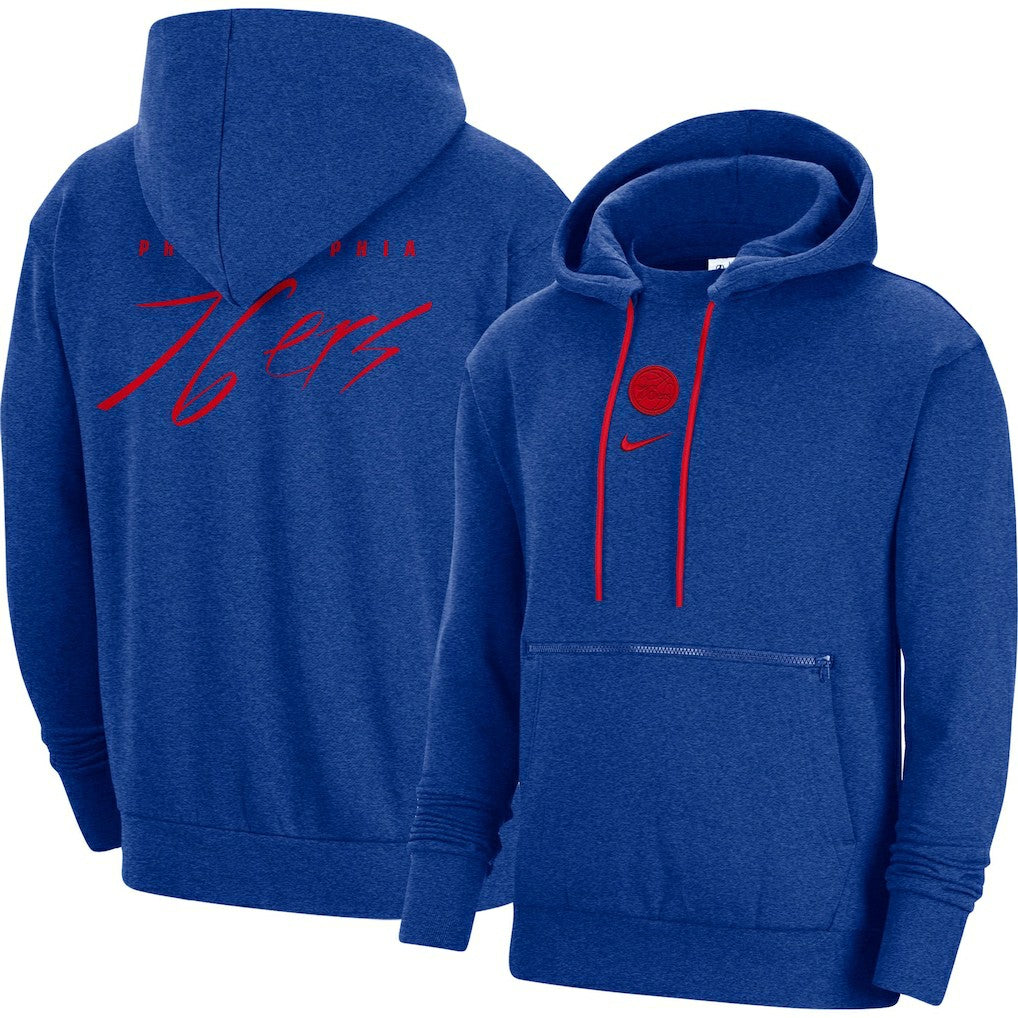 Heather Royal Philadelphia 76ers Courtside Versus Flight Pullover Hoodie | NBA