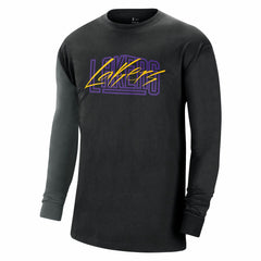 Black Los Angeles Lakers Courtside Versus Flight MAX90 Long Sleeve T-Shirt | NBA