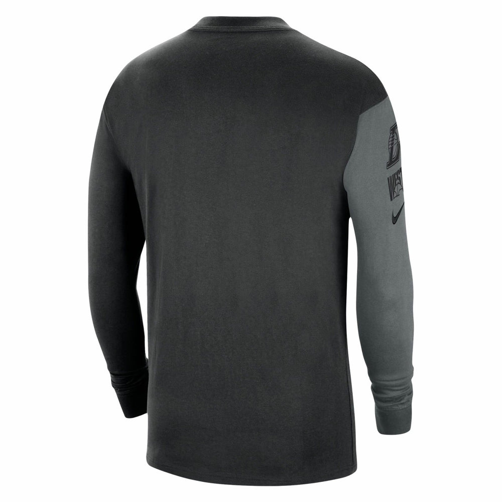 Black Los Angeles Lakers Courtside Versus Flight MAX90 Long Sleeve T-Shirt | NBA
