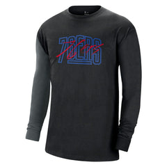 Black Philadelphia 76ers Courtside Versus Flight MAX90 Long Sleeve T-Shirt | NBA