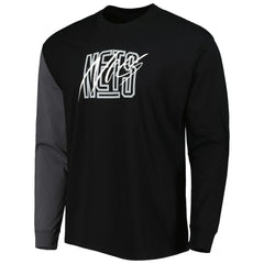 Black Brooklyn Nets Courtside Versus Flight MAX90 Long Sleeve T-Shirt | NBA