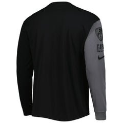 Black Brooklyn Nets Courtside Versus Flight MAX90 Long Sleeve T-Shirt | NBA