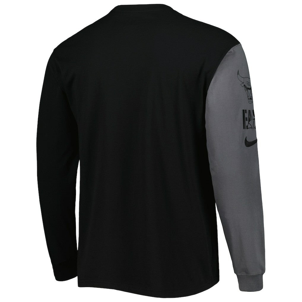 Black Chicago Bulls Courtside Versus Flight MAX90 Long Sleeve T-Shirt sale | NBA