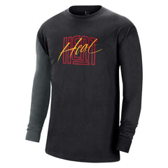 Black Miami Heat Courtside Versus Flight MAX90 Long Sleeve T-Shirt | NBA