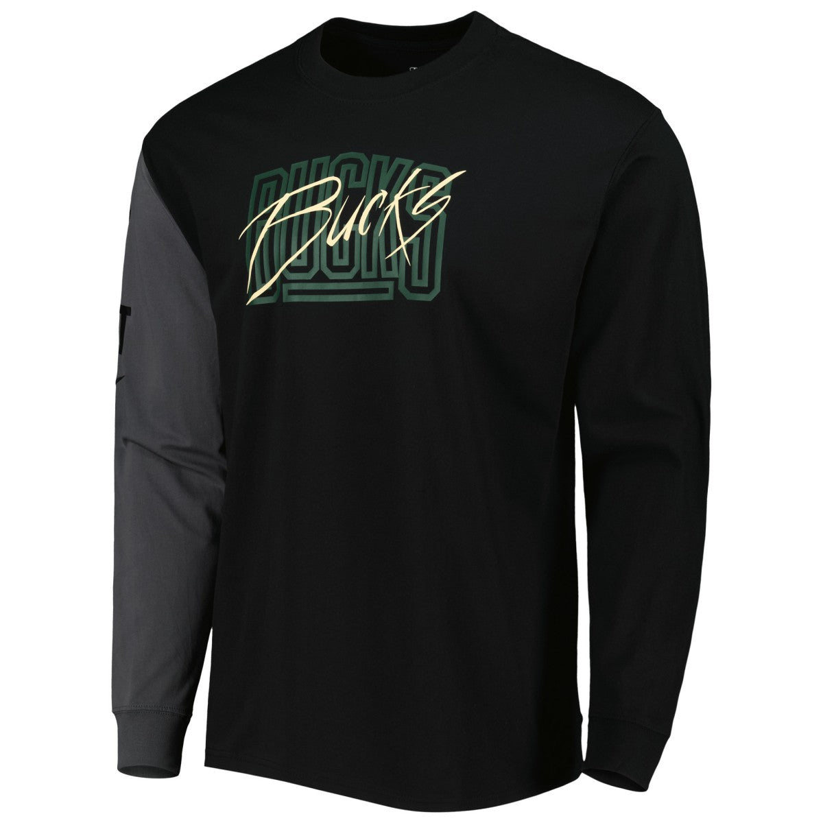 Black Milwaukee Bucks Courtside Versus Flight MAX90 Long Sleeve T-Shirt | NBA