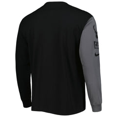 Black Milwaukee Bucks Courtside Versus Flight MAX90 Long Sleeve T-Shirt | NBA