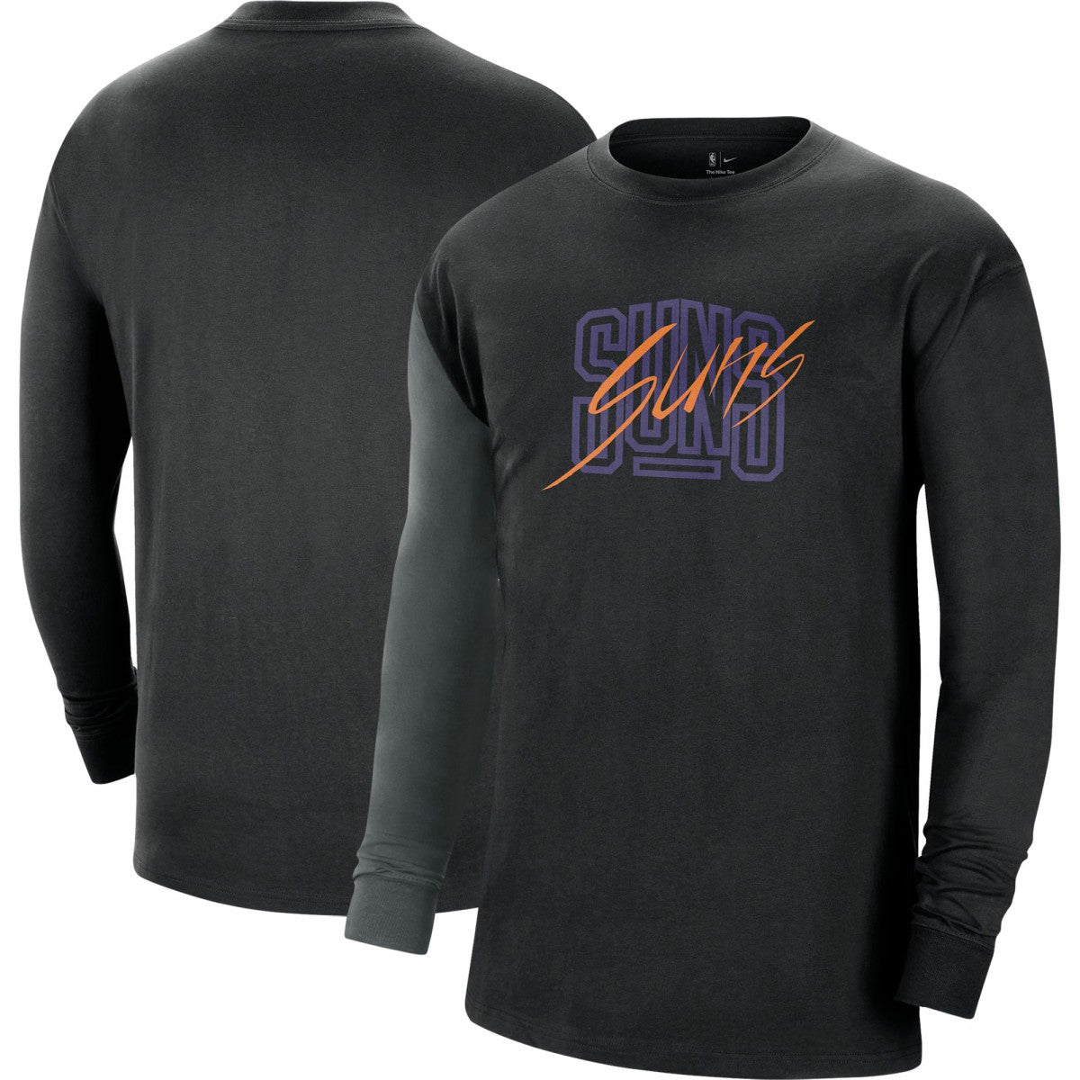 Black Phoenix Suns Courtside Versus Flight MAX90 Long Sleeve T-Shirt | NBA
