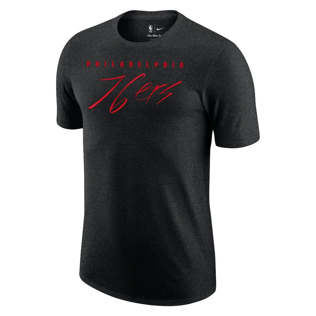 Heather Black Philadelphia 76ers Courtside Versus Flight Max90 T-Shirt | NBA