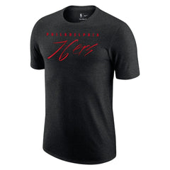 Heather Black Philadelphia 76ers Courtside Versus Flight Max90 T-Shirt | NBA